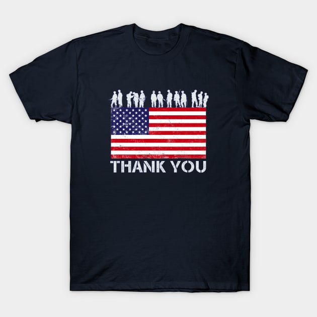 Thank you Soldier Patriotic American Flag T-Shirt by Jose Luiz Filho